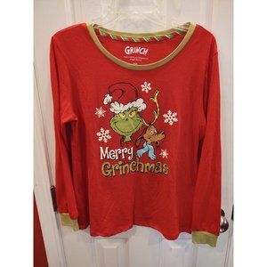 The Grinch T Shirt Womens Small 4-6 Red Long Sleeve Merry Grinchmas Dr Seuss